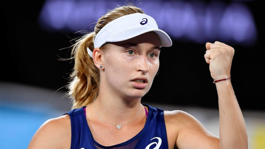 Daria Gavirlova pumps her fist