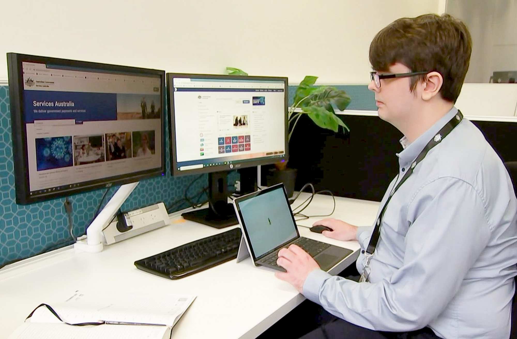 Man working on computer at his desk