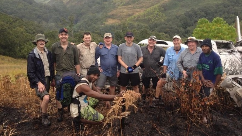 A group photo of the trekkers attacked in PNG