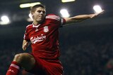 Liverpool's Steven Gerrard celebrates after scoring