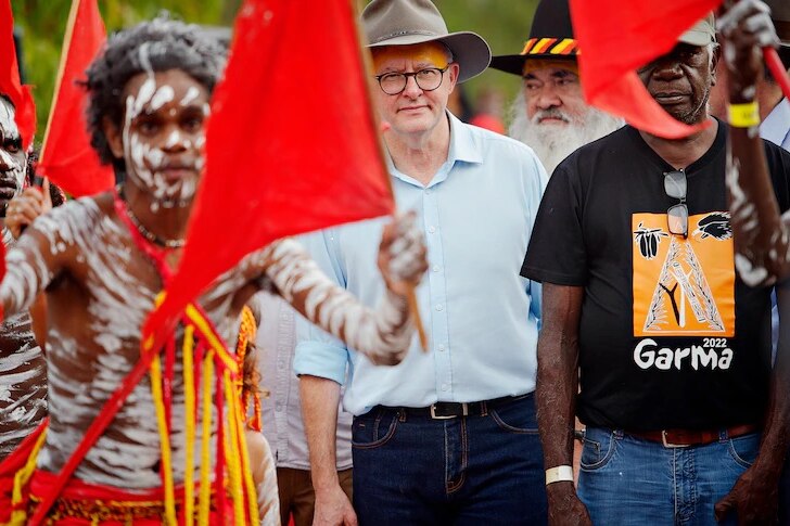 Anthony Albanese meets with Torres Strait Islander community to discuss the Voicechael Franchi)