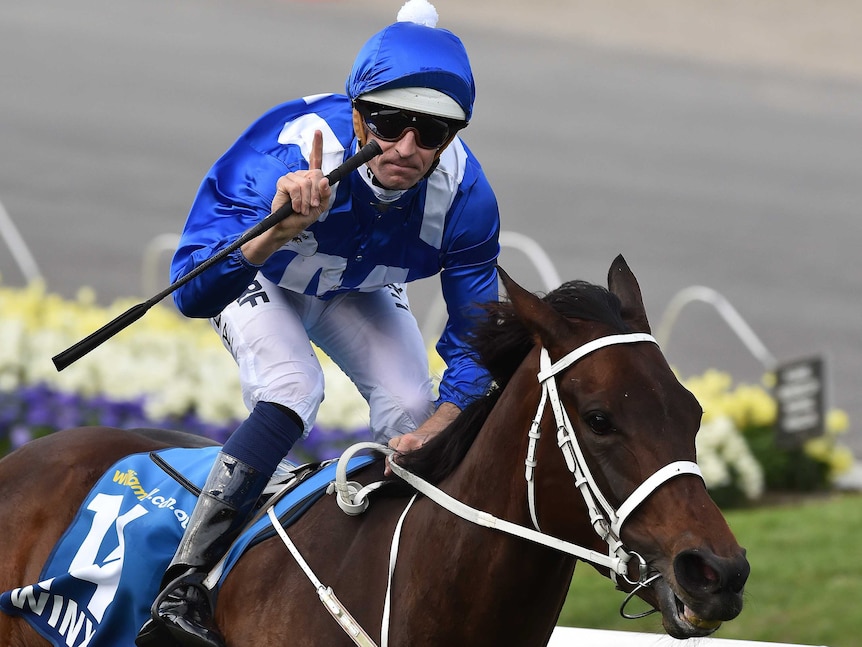 Hugh Bowman wins Cox Plate aboard Winx