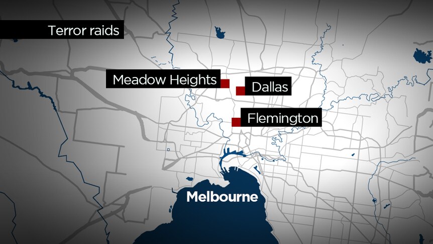 Terror raids in Meadow Heights, Dallas and Flemington in Melbourne