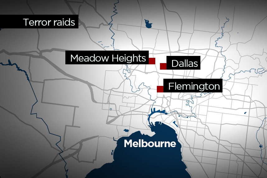 Terror raids in Meadow Heights, Dallas and Flemington in Melbourne