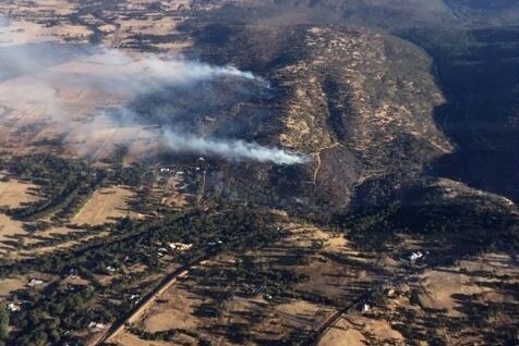 Aerial shot of a fire in Upper Swan.