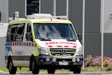 Victoria ambulance outside the Melbourne Juvenile Justice Centre