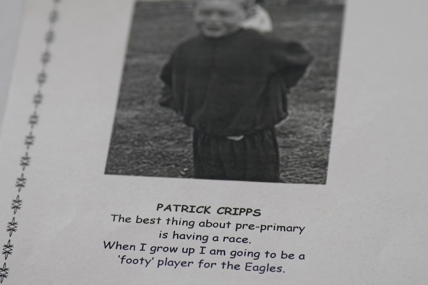 A year book entry with a photo of a young boy and a quote underneath it.