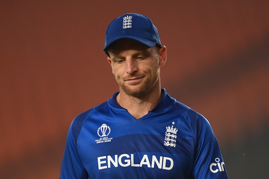Jos Buttler looks disappointed