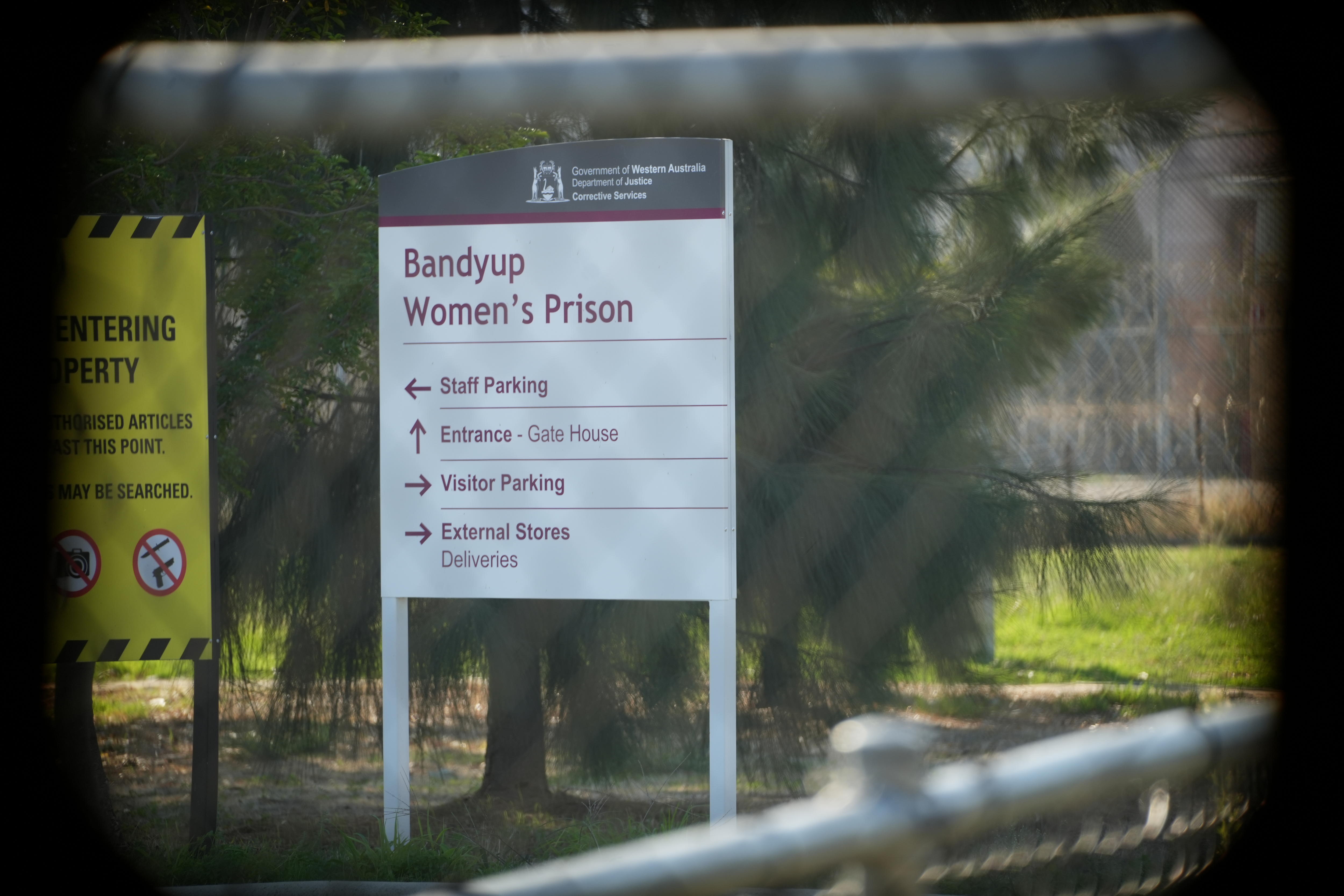 A sign that says 'Bandyup Women's Prison'