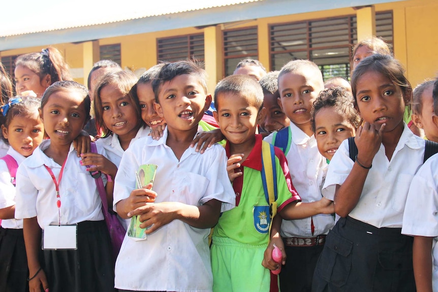 Students at the Fomento Primary School, west Dili.