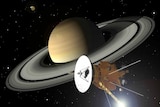 Artist's impression: the Cassini spacecraft approaches Saturn and its rings