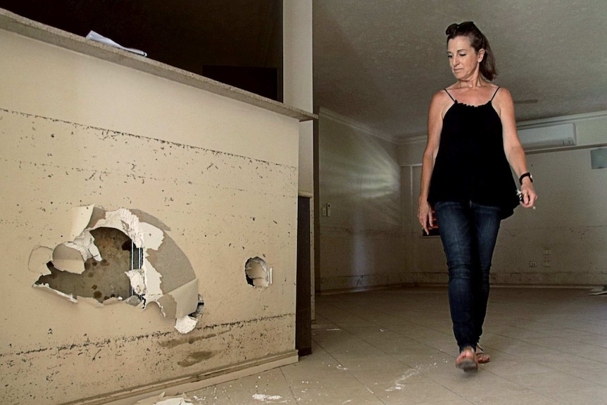 Image showing water damage to Kym Blackwell's Townsville apartment complex