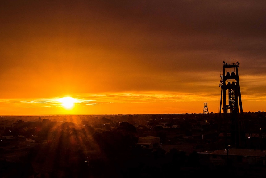 Gold mine shaft headframe in Kalgoorlie