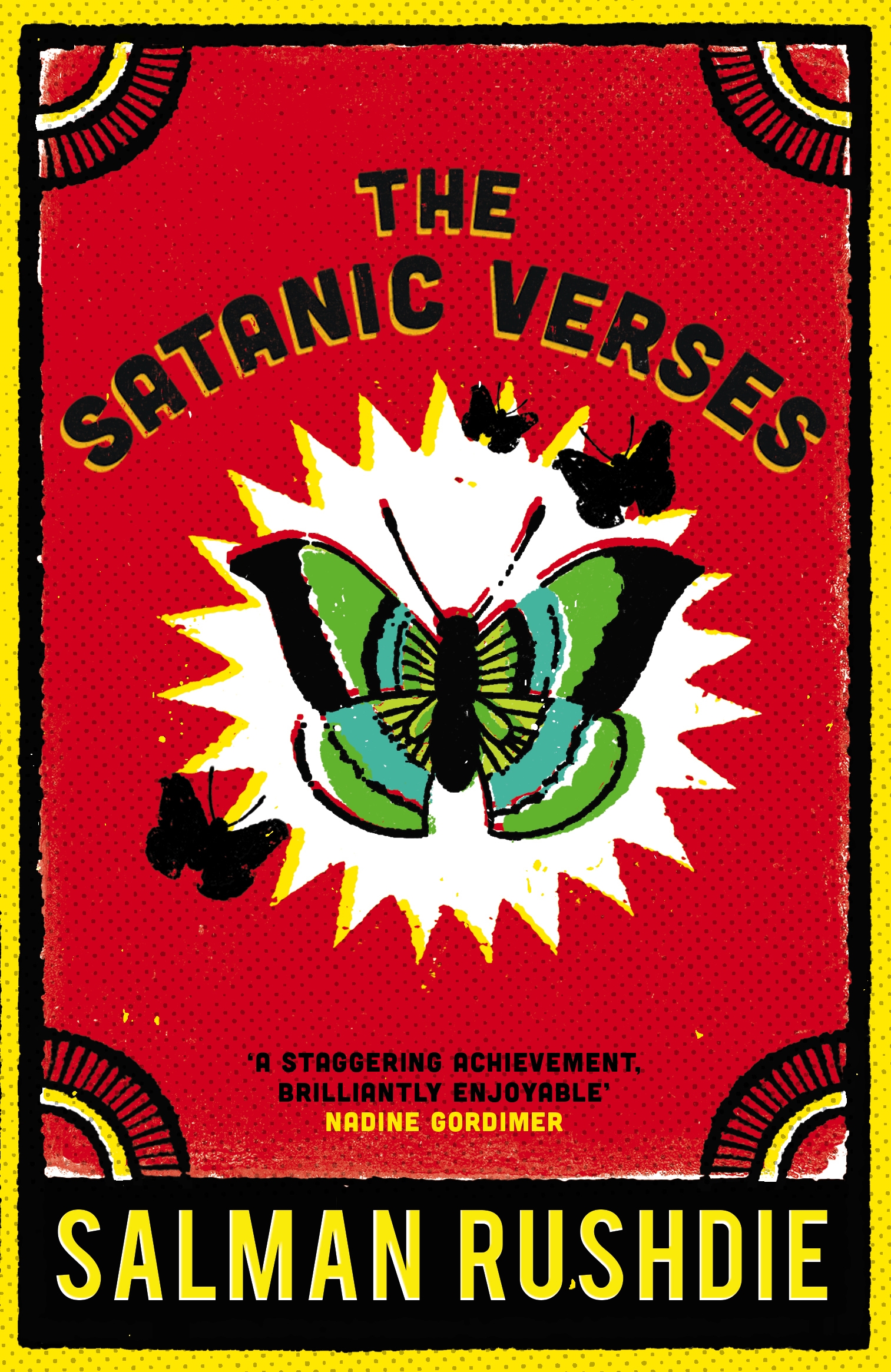 A cover for Salman Rushdie's 1988 novel The Satanic Verses. 