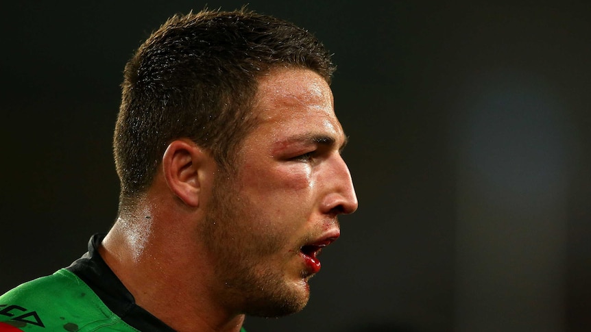 Burgess takes a break during the grand final