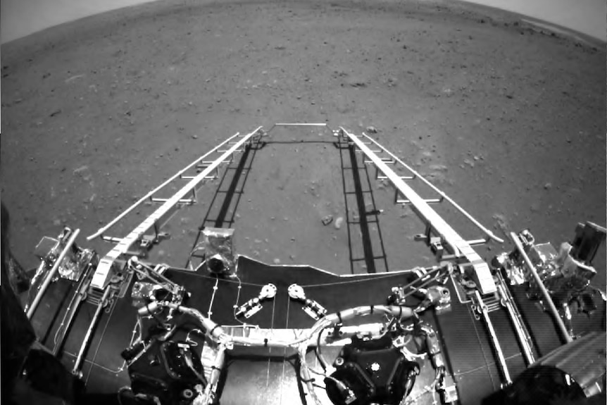 View from the top of the landing platform of China's space rover