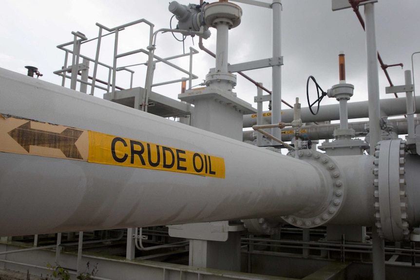 A maze of crude oil pipes and valves is pictured at the Department of Energy at the Strategic Petroleum Reserve in Freeport.