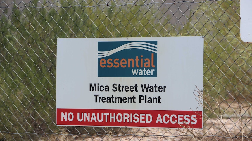 The sign outside Essential Water's treatment plant in Broken Hill.