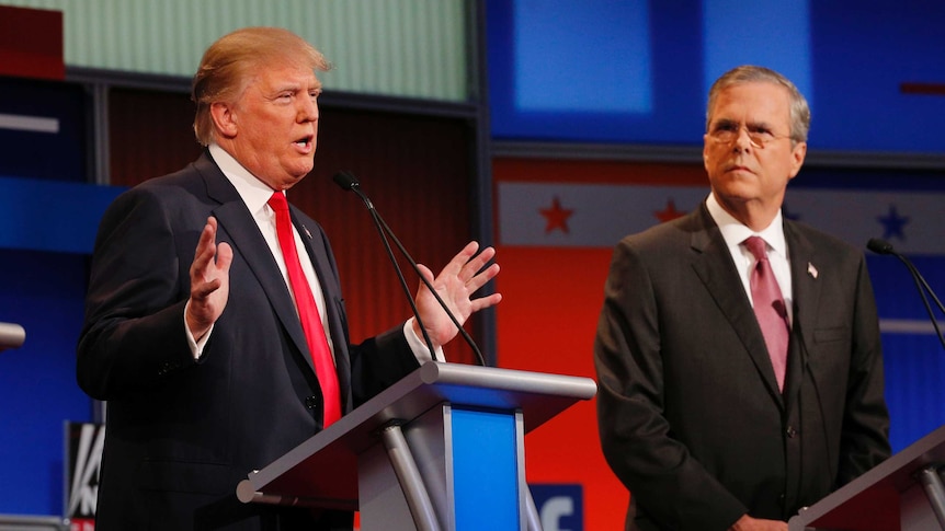 Republican 2016 presidential candidates Donald Trump (left) and Jeb Bush