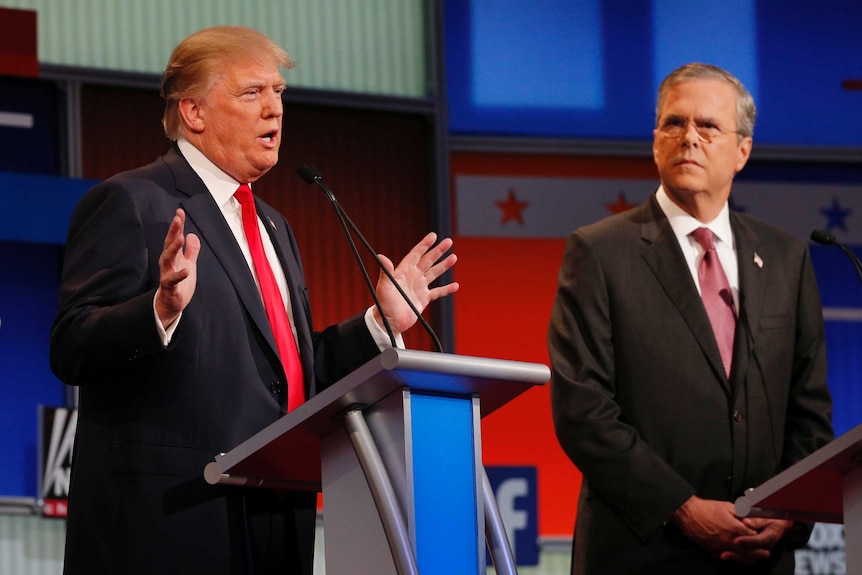 Republican 2016 presidential candidates Donald Trump (left) and Jeb Bush