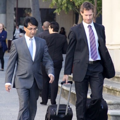 Former Perth barrister Lloyd Rayney on his way to court for his phone bugging trial