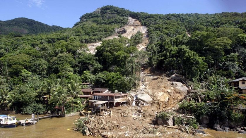 The Pousada Sankay hotel lies buried by a mudslide in Angra dos Reis