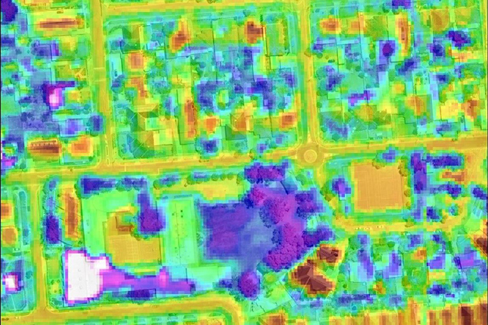 Heat map of Western Adelaide day temps during heatwave in February 2017