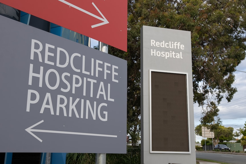 Signs outside Redcliffe Hospital.