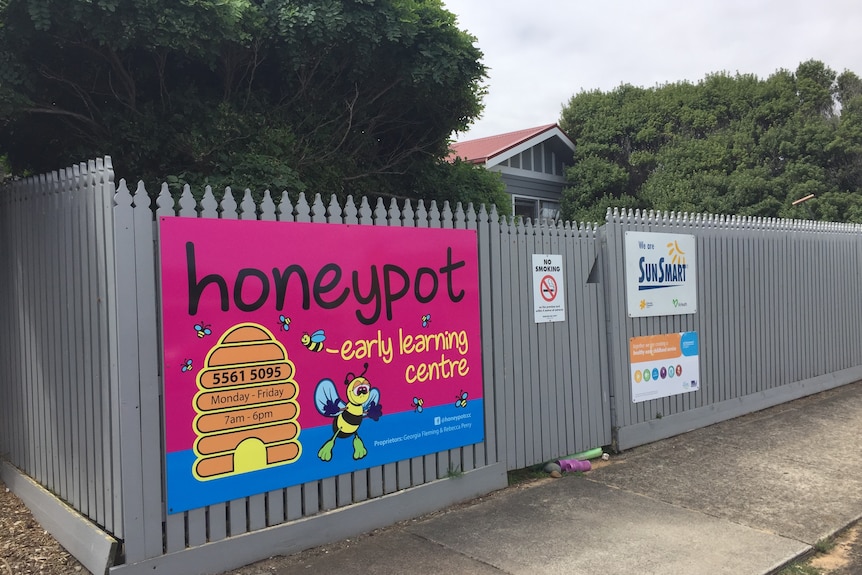 The front fence of a childcare facility.