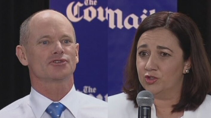 Queensland Premier Campbell Newman and Opposition Leader Annastacia Palaszczuk