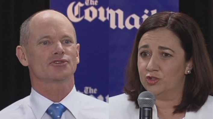 Former Premier Campbell Newman and Premier Annastacia Palaszczuk