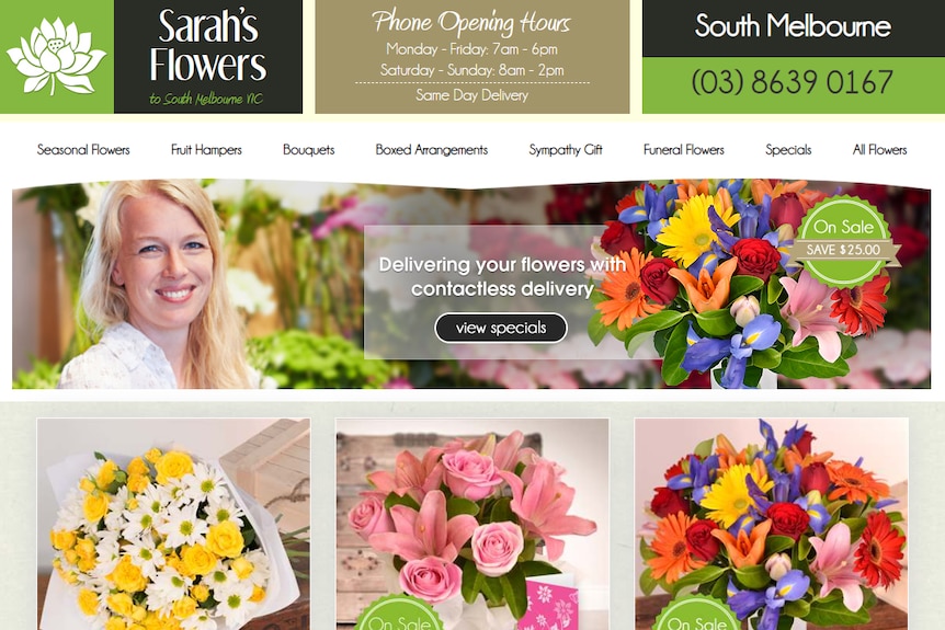 a website selling flowers
