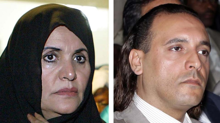 Escaped: Gaddafi's wife Safiya and his son Hannibal.