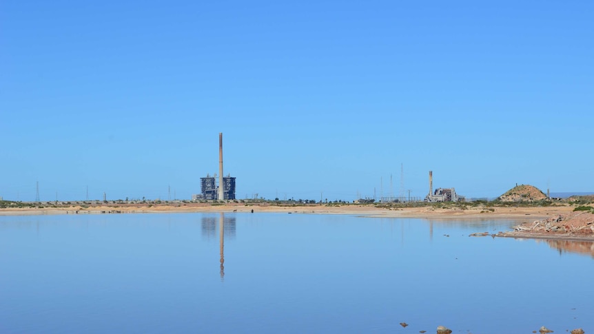 The Port Augusta power stations in May 2017, mid demolition