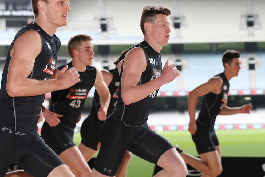 Geelong Falcons' Sam Walsh during the 2018 AFL Draft Combines at Marvel Stadium, Melbourne in October 2018