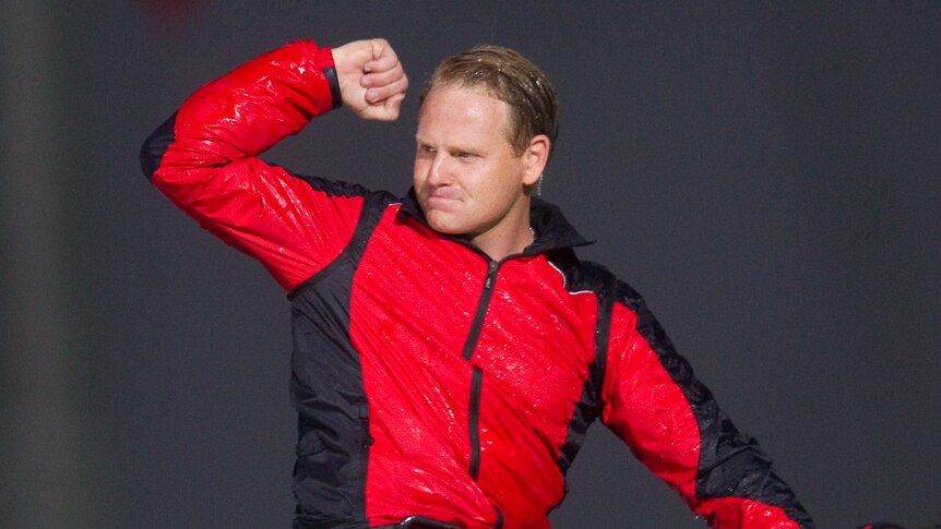 On Canadian soil ... Nik Wallenda celebrates his feat