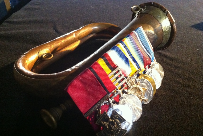 Bugle used by an unknown soldier at Gallipoli