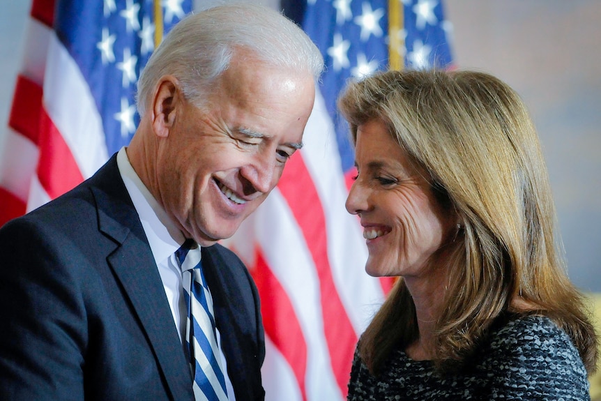 Joe Biden and Caroline Kennedy