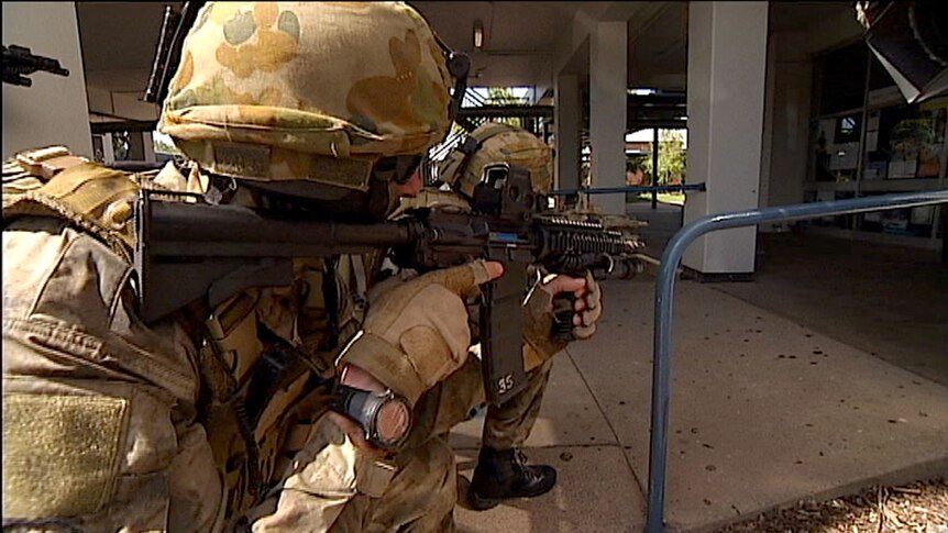 Northern Territory Police train in a school shooting scenario