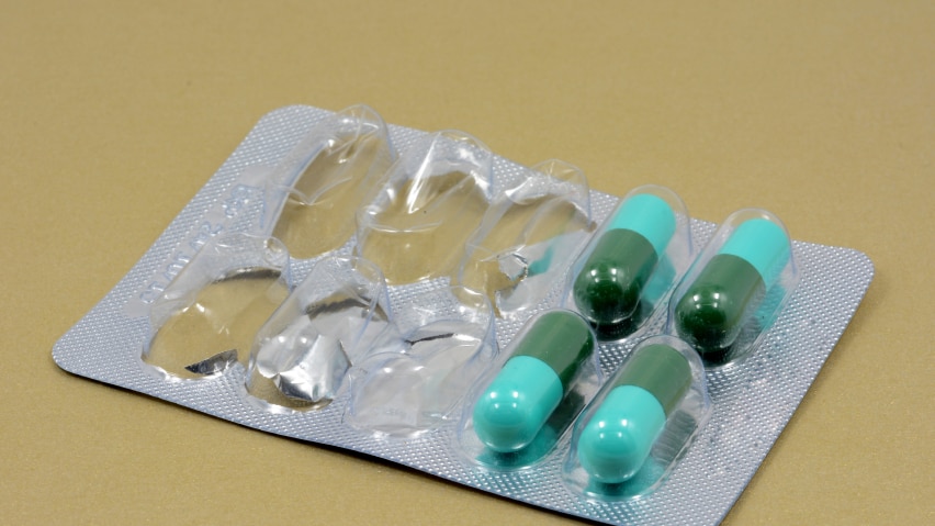 Antibiotics in a blister pack