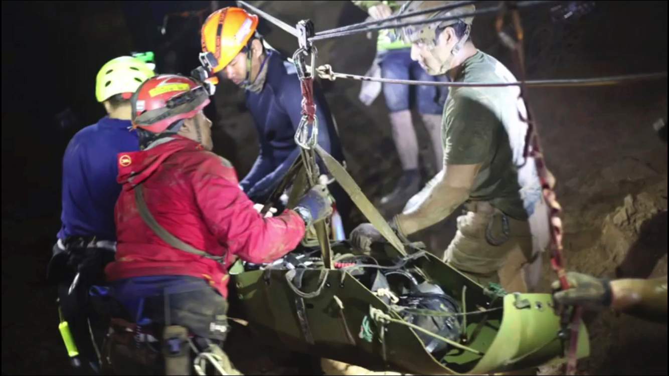 Thai Cave Rescue: Video Shows Workers Carrying Stretchers Through ...