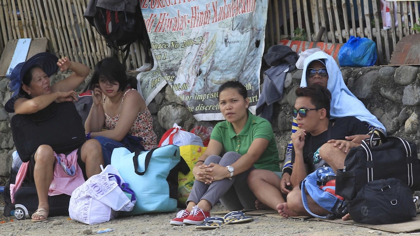 Stranded passengers at Marinduque island port in Philippines