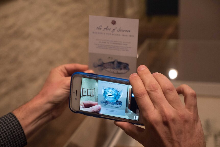 Augmented reality being used at SA Maritime Museum.