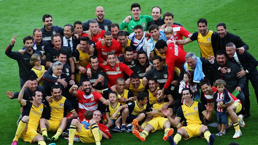 Atletico Madrid celebrates winning La Liga
