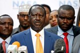 Kenyan opposition leader Raila Odinga announces his withdrawal from the election.