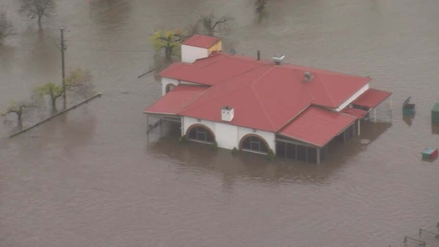 Helicopter footage shows extent of flood damage in Camden