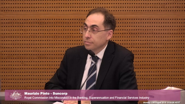 Suncorp superannuation trustee Maurizio Pinto gives evidence to the banking royal commission.