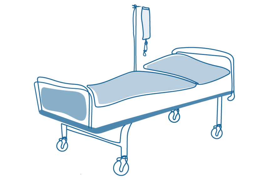 An illustration of a hospital bed.