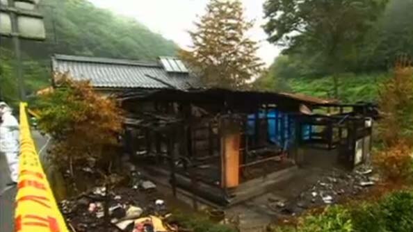 A house where a murder victim lived in the tiny hamlet of Mitake