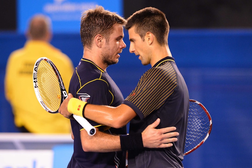 Djokovic and Wawrinka congratulate each other